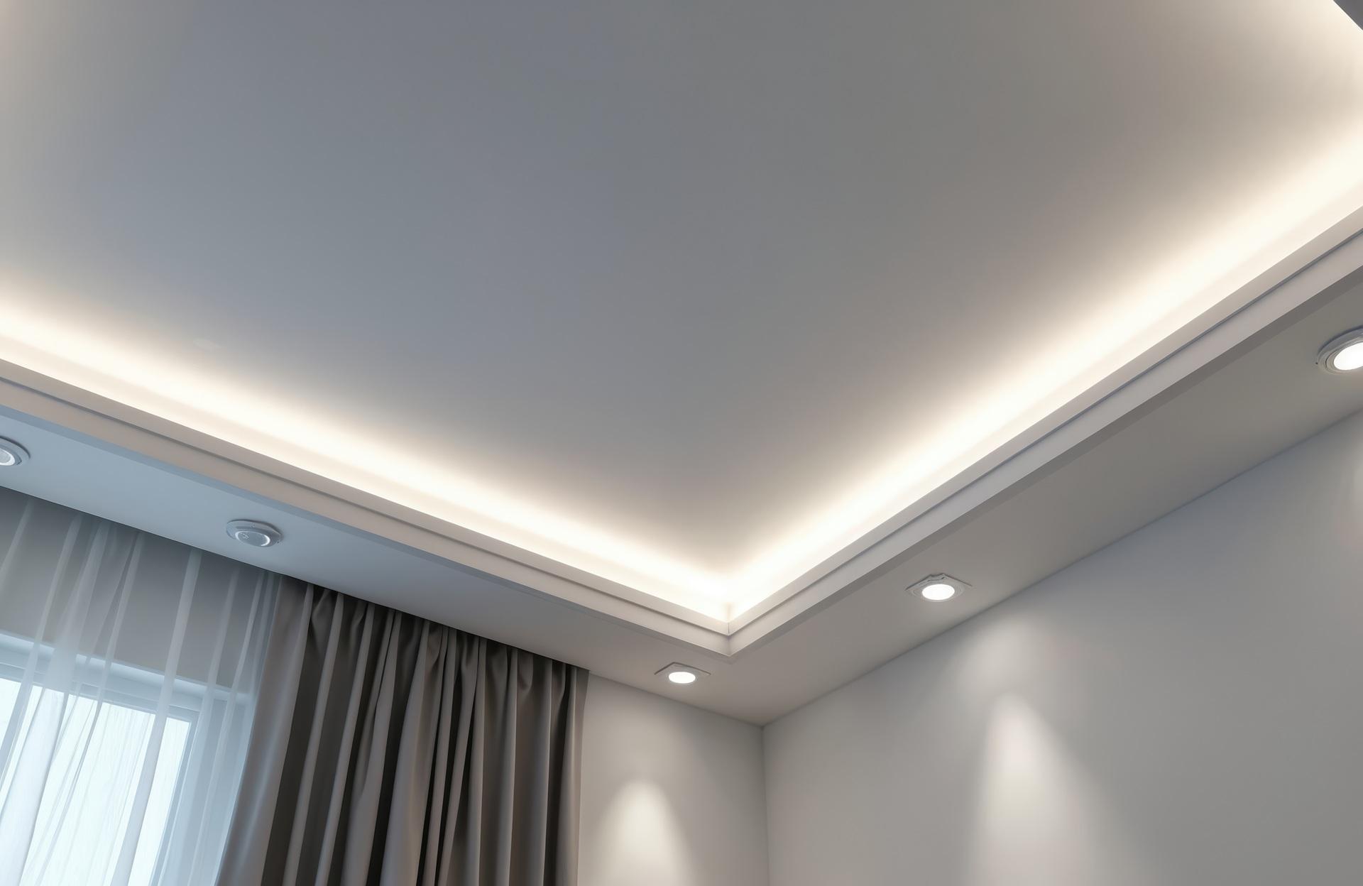 Moderne Zimmerdecke mit LED Leuchtrahmen